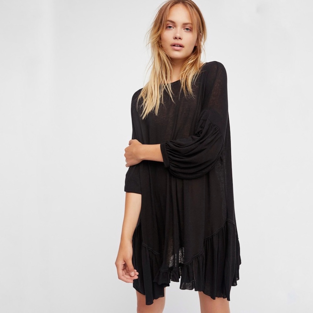 Free People Beach Black Mini Dress or coverup